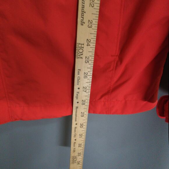 LL Bean Jacket Mens M Red 3 in 1 Zip Out Gray Fleece Hidden Hood All Weather - Picture 11 of 13